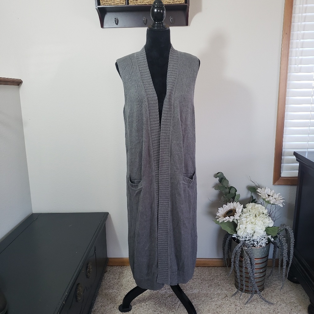 Harper Lane Long Cardigan Sweater Vest sz XXL